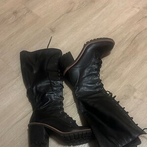 Sun + Stone Black Lace-Up Women's Boots